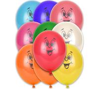 Drôles de visages ballons de fête 10 pièces multicolores 27cm