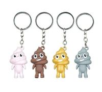 Drôles Merde Porte-clés,Dessin Animé Pendentif Porte-Clés 4 Pièces Personnalité Tendance Porte-clés pour Clés de Voiture, Sac, Sac à Dos, Téléphone Portable Cadeau