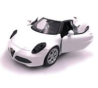 Dromader Welly Voiture Miniature Alfa Romeo 4c, échelle 1:39, Blanche