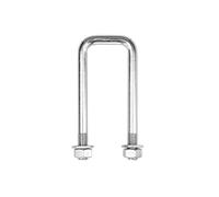 DROMET Boulon en U M12 130x42 mm pour Remorque, Bride de Fixation en Acier Galvanisé avec Écrous et Rondelles pour Fixer Ressort à Lames et Roue Jockey
