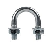 DROMET Boulon en U Rond M8 x 23 mm pour Fixation de Tuyau 1/2 Pouce, Étrier Fileté de Hauteur 42 mm en Acier Galvanisé avec Écrous et Rondelles pour Remorque et Châssis
