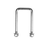 DROMET Bride de Fixation Carrée M12 130x62 mm pour Ressort à Lames et Remorque, Étriers de Fixation en Acier Galvanisé avec Écrous et Rondelles pour Châssis