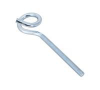 DROMET Crochet Piton Sinueux HOH M10x180, Queue de Cochon en Acier Galvanisé 5.8 avec Filetage 110 mm pour Fixation de Bâche de Remorque et Suspension Industrielle