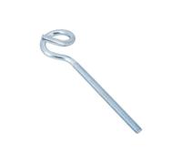 DROMET Crochet Piton Sinueux M10x200 mm Queue de Cochon, Vis de Fixation de Bâche de Remorque et Suspension Industrielle en Acier Électro-Galvanisé Classe 5.8