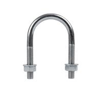 DROMET Étrier Rond M10 Bride de Fixation en U 49/92 mm avec Écrous et Rondelles, Collier de Serrage pour Châssis de Remorque et Tubes de Diamètre 1 1/2 Pouce