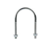 DROMET Étrier Rond M10 x 77 mm (2 1/2 Pouces) pour Fixation de Tuyau et Remorque, Hauteur 138 mm en Acier Zingué 5.8 avec Écrous et Rondelles