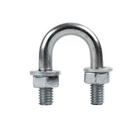 DROMET U-boulon galvanisé type B M6 x 14 mm (1/4") pour fixation solide de tuyaux, étrier de serrage en acier robuste classe 5.8 avec écrous et rondelles