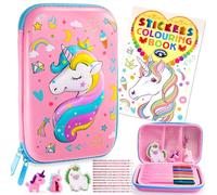 Dromlag Cadeau Fille 3 4 5 6 7 8 9 10 Ans, Malette Dessin Enfant Trousse Crayon Jouet Fille 3-7 Ans Feutres Coloriage Enfants Crayon de Couleurs Enfant Kit Dessin Licorne Cadeaux Noel 2025