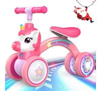 Dromlag Draisienne Enfant 2 3 4 5 Ans - Vélo sans Pédales Évolutif, Siège et Guidon Réglable Rapidement - Pneus Antidérapants & Roues LED Enfant - Bleu/Rose