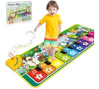 Dromlag Tapis Musical Jouet Enfant 1 2 Ans, Tapis Piano Bebe avec 10 Sons d'animaux Jouet Bebe Fille Garcon 1 2 an Cadeau Enfant Bebe Fille Garcon 1 2 Ans, Tapis De Jeux Bebe 1 an