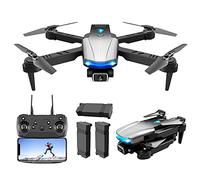 Drone 4K HD Dual with Camera FPV Live Video with Infrared Obstacle Avoidance 3D Flips Gravity Sensor Altitude Hold One Key Return Waypoints Functions Headless Mode(Battery*3)