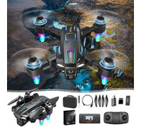 Drone aérien pliable 4K avec double caméra HD, maintien d'altitude par pression et quadricoptère portable pour la photographie professionnelle