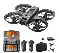 Drone avec Caméras,Télécommande avec 4,5 Pouces écran,Carte SD,2 Batteries | Moteur Sans Balais Drone, Veilleuse LED, Caméra Réglable à 90°, Convient aux Adultes et aux Débutants,Inférieur à 249g