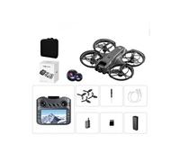 Drone avec télécommande à écran 4,5 pouces,Aiorber double caméra commutable, vol stationnaire à flux optique, contrôle mobile, loopings à 360°, noir,