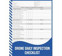 Drone Daily Inspection Checklist: Pre-Operation Safety & Maintenance Record for Drones.