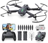 Drone DEERC D75 avec Caméra HD 4K, Quadricoptère FPV Pliable pour Enfants et Adultes, 32 Min de Vol, Moteurs Brushless, Commande Vocale/Gestuelle, Tap Fly, 3 Vitesses, Idéal pour Débutants