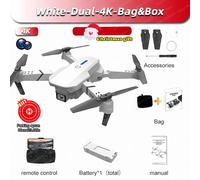 Drone E88 Pro Rc 4k Professionnel Avec Caméra Hd Grand Angle 1080p Pour Touriste,Hélicoptère Rc Pliable,Wifi,Fpv,Recommande De Tenir Un Tablier,Vente - Type W-Dual-4k-Bag-Box #C-Generique