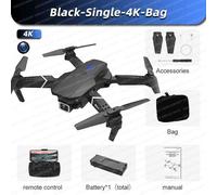 Drone E88 Pro Rc 4k Professionnel Avec Caméra Hd Grand Angle 1080p Pour Touriste,Hélicoptère Rc Pliable,Wifi,Fpv,Recommande De Tenir Un Tablier,Vente - Type Black-Single-4k-Bag #C-Generique Noir