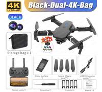 Drone E88 Pro Wifi Fpv Grand Angle Hd 4k 2024 P,Caméra Recommande De Tenir Rc,Quadrirotor Pliable,Hélicoptère,Jouets Cadeaux,1080 - Type Black-Dual-4k-Bag #C-Generique Noir