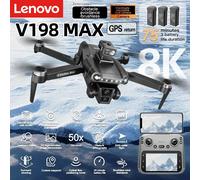 Drone GPS Lenovo V198MAX avec caméra professionnelle 8K, FPV aérien, détection d'obstacles laser, télécommande à grand écran et pliable Normal-4K-Battery1