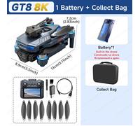 Drone GT8 8K professionnel HD double caméra écran à distance 5G WIFI moteur sans brosse évitement d'obstacles pliable quadrirotor