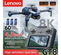 Drone Lenovo GT8 8K Professionnel avec Double Caméra GPS FPV, Moteur Brushless, Maintien d'Altitude par Flux Optique, Quadcopter Pliable 4K RC, Jouet Blue-8k