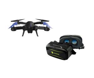Drone MiDrone Vision 220 HD WiFi FPV + Casque de réalité virtuelle + Étui, Noir