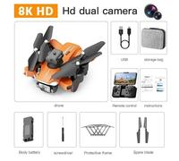 Drone P11 Pro Max 8k 5g Gps Professionnel Hd Photographie Aérienne,Caméra Touriste,Évitement D'obstacles,Quadrotor Sans Balais,Cadeaux Pour Enfants - Type Orange Dual 8k-1b #A-Generique Orange