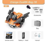 Drone P11s Pro Max Avec Caméra Hd 8k,Gps,Quadricoptère Pliable,Jouets Intelligents À Quatre Voies,Évitement D'obstacles,Rc,Cadeaux Professionnels,5000m - Type Orange Dual8k 1b #B-Generique Orange