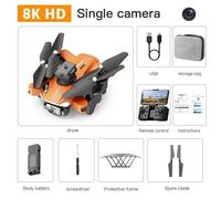 Drone P11s Pro Max Avec Caméra Hd 8k,Gps,Quadricoptère Pliable,Jouets Intelligents À Quatre Voies,Évitement D'obstacles,Rc,Cadeaux Professionnels,5000m - Type Orange Single8k 1b #C-Generique Orange