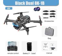 Drone P15 Avec Caméra Hd 8k Pour Touristes Professionnels,Gps,Localisation Optique Du Flux,Évitement D'obstacles,Quadricoptère - Type Dual 8k Black 1b #A-Generique Noir