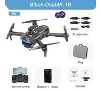 Drone P15 Gps Professionnel Avec Caméra Hd 8k,Sans Balais,Intelligent,Évitement D'obstacles,Retour Existent,Quadrirotor Pliable - Type Dual 4k Black 1b-Generique Noir