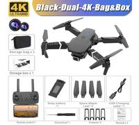 Drone Pliable Avec Caméra Hd Grand Angle Pour Touristes,Hélicoptère Rc,4k,Professionnel,Wifi,Fpv,Recommandé De Tenir Un Tablier,E88pro,1080p - Type B-Dual-4k-Bag-Box #C-Generique