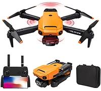 Drone Pour Adultes, Drone RC Avec Caméra Esc 8K, Transmission En Temps Réel 5G Évitement Intelligent D'Obstacles, Mini Drone Avec Suivi Intelligent, Positionnement Du Flux Optique,Orange,YUYANAIAI