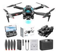 Drone Pretxorve à moteur brushless avec 5 caméras, résistance au vent, mode sans tête, contrôle gestuel, quadricoptère RC FPV noir