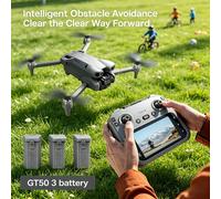 Drone RC Brand+ GT50 Pro 8K HD avec double caméra, WiFi, GPS, moteur sans balais, télécommande à grand écran de 5,64 pouces, 20 minutes de vol, jouet cadeau Grey-6k-Battery1