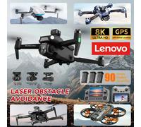 Drone RC GPS Lenovo 8K professionnel, photographie aérienne HD, évitement d'obstacles par laser, quadricoptère, cardan à trois axes V198MAX-Black-1B