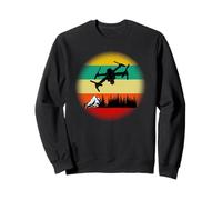 Drone rétro Quadcopter 80s Coucher de Soleil Photographie aérienne Sweatshirt