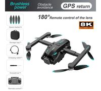 Drone S188 Rc Avec Caméra Hd Professionnelle,Hélicoptère Pliable Pour Touristes,Grand Angle,Wifi,Fpv,Recommandé De Tenir Des Cadeaux De Jouets Pour Enfants,8k - Type 8k Avoidance Black-General Brand N