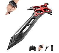 Drone Télécommandé Flying Sword, Planeur Télécommandé Flying Sword pour Adultes, 3 Vitesses, Télécommande et Contrôle Manuel, Matériau Résistant Aux Chutes, Retournement À 360°(Red,Dual control)