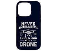 Drone Vieil Homme Drôle Pilote Hobby Quadcopter UAV Flyer Coque pour iPhone 14 Pro