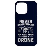 Drone Vieil Homme Drôle Pilote Hobby Quadcopter UAV Flyer Coque pour iPhone 14 Pro Max