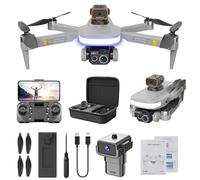 Drone WiFi FPV, Drone RC Pliable, Drone Avec Caméra HD 4K, Drone GPS avec Caméra Pour Adultes, Avec Retour Automatique à la Maison, Mode de Maintien D'Altitude, vol Circulaire Quadrirotor (gris)