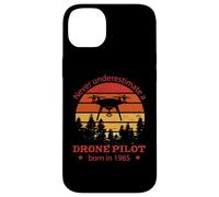 Drones-Pilote Anniversaire né en 1985 Quadrocopter Drones Coque pour iPhone 14 Plus