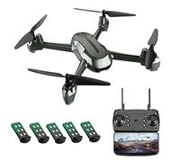 Drones with Camera for Adults Optical Flow Positioning Fixed Height Quadcopter Drone 4K Aerial Photography Long Battery Life Remote Control Airplane Toy Black (4k 5 BATTERIES)