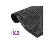 Droogloopmatten 2 st rechthoekig getuft 120x180 cm antraciet3051617