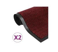 vidaXL Droogloopmatten 2 st rechthoekig getuft 80x120 cm rood3051611 Rouge G