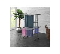 Étagère à linge à 2 niveaux avec roues Argenté 60x70x106 cm