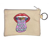 Drop Acid Not Bombs Porte-monnaie Motif lèvres et langue Beige