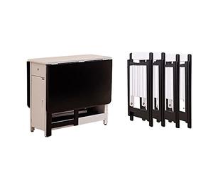 Drop Leaf Ensemble de table à manger avec roulettes, meuble de cuisine peu encombrant pour petits espaces, avec tiroir pratique